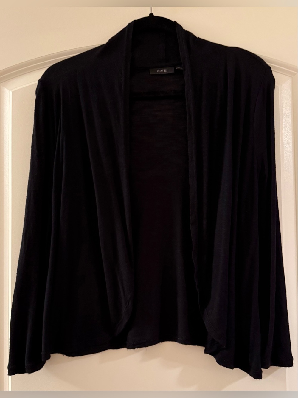 Apt. 9 Black Draped Open-Front Women's Cardigan